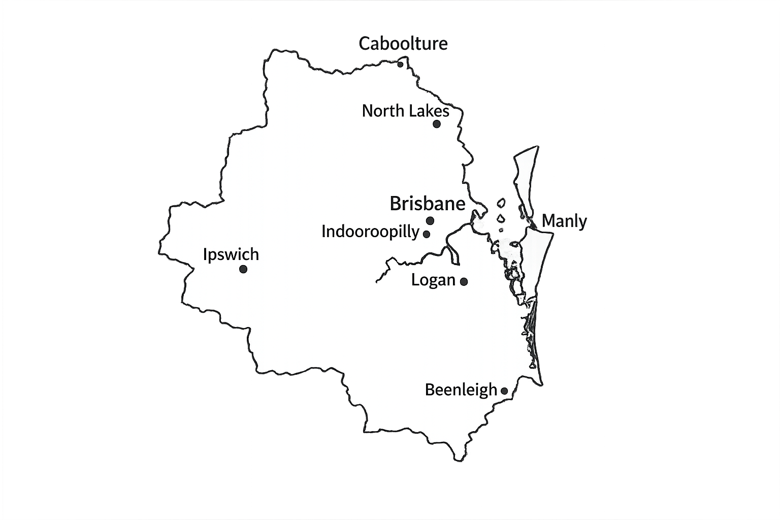 Brisbane service area map